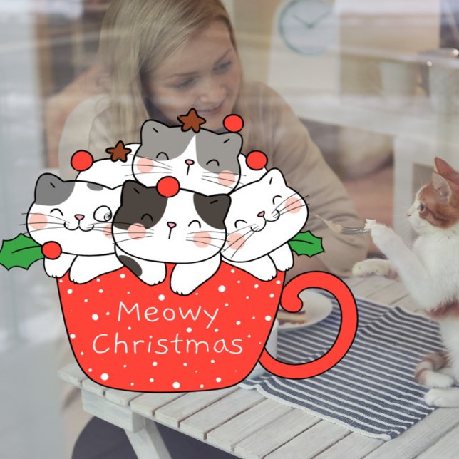 Vet Pet Shop Weihnachten Niedliche Katzen Weihnach Fensteraufkleber (Von Creator hochgeladen)