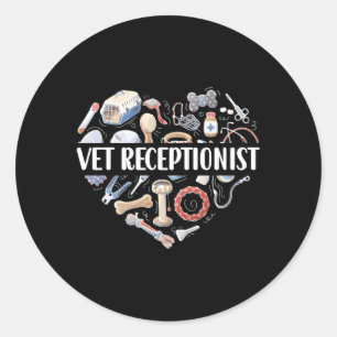 Vet Receptionist Veterinary Receptionist Vet Sec Runder Aufkleber
