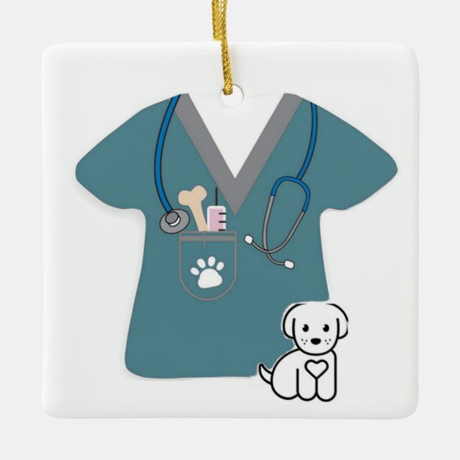 Vet Scrub-Ornament Keramikornament (Vorderseite)