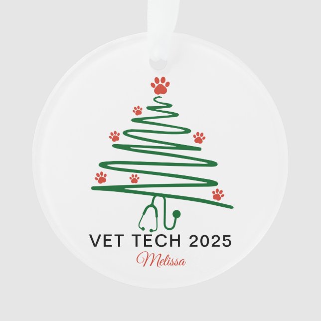 Vet Tech Christmas Tree  Ornament (Vorderseite)