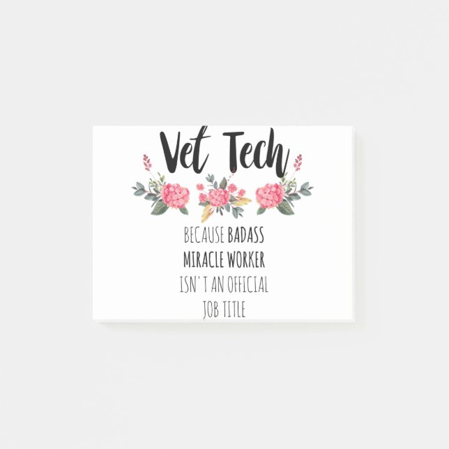 Vet Tech Dankbarkeit Dankbarkeit Danke, Geschenk Post-it Klebezettel (Vorderseite)