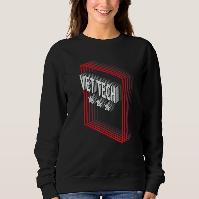 VET Tech Job Title Appreciation Retro Sweatshirt (Vorderseite)