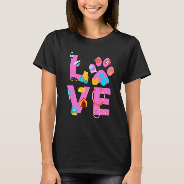 Vet Tech Love  Veterinary Technician 3 T-Shirt (Vorderseite)