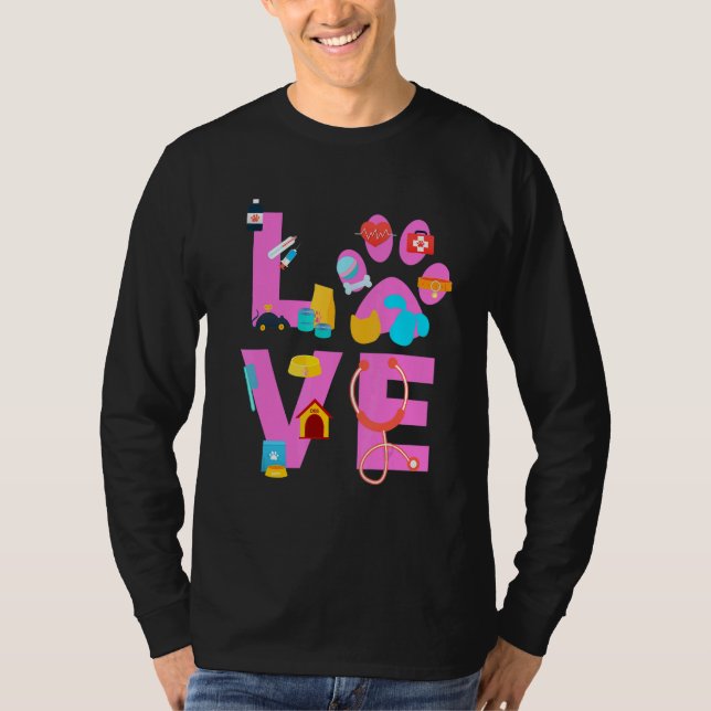 Vet Tech Love  Veterinary Technician 3 T-Shirt (Vorderseite)