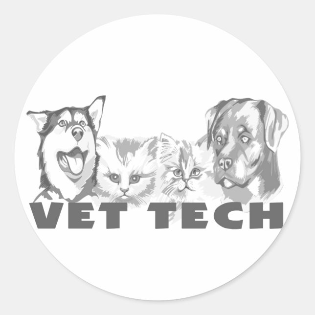 Vet Tech Runder Aufkleber (Vorderseite)