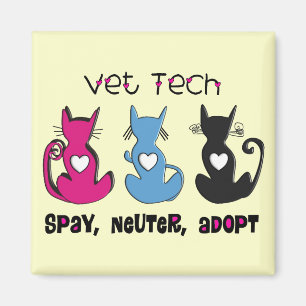 Vet Tech SPAY NEUTER ADOPTIERTE Schwarze Katzen De Magnet