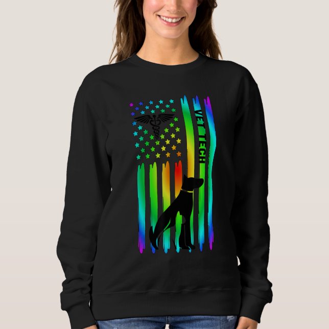 Vet Tech US Flag Vet Technician Veterinary Technic Sweatshirt (Vorderseite)