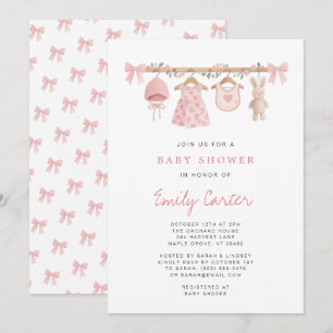 Vêtements de bébé à l'aquarelle Invitation pour bé
