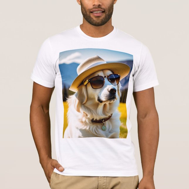 Vêtements pour homme, T-shirt pour chien mignon (Devant)