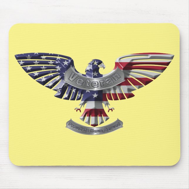 Veteran American Eagle "Stolz, gedient zu haben" Mousepad (Vorne)