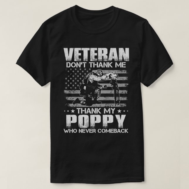 Veteran danke mir nicht, dass ich meinem POPPY dan T-Shirt (Design vorne)