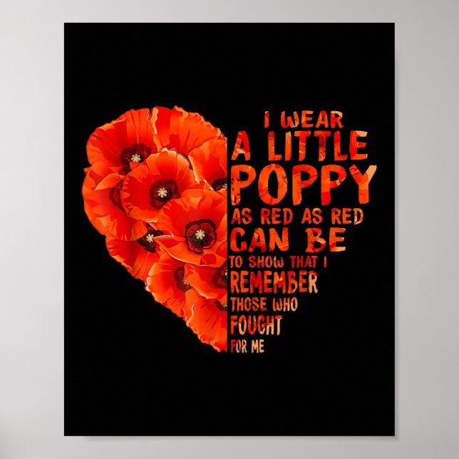 Veteran Day, damit wir nicht vergessen Red Poppy B Poster (Vorne)
