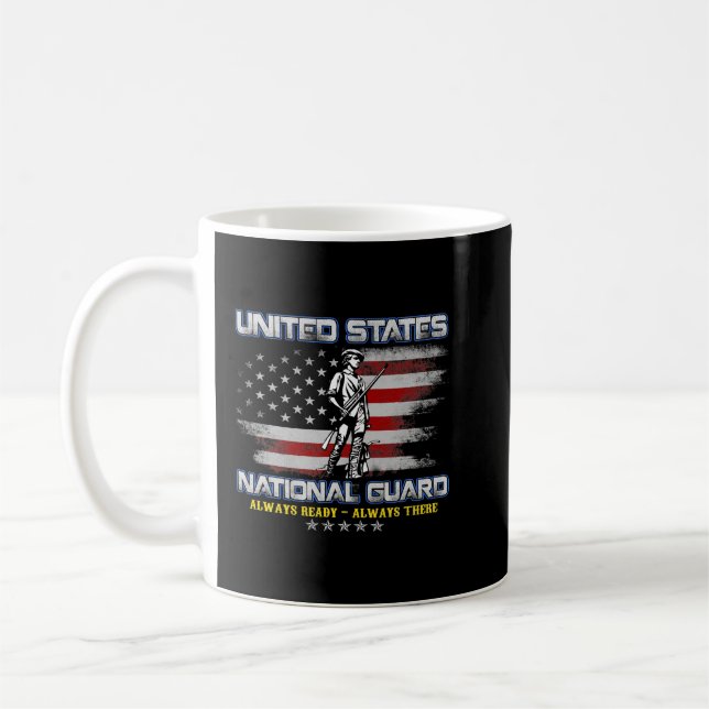 Veteran der Nationalgarde ist immer bereit für die Kaffeetasse (Links)