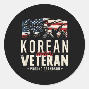 Veteran des Koreakrieges, Proud Grandson Pride Ser Runder Aufkleber