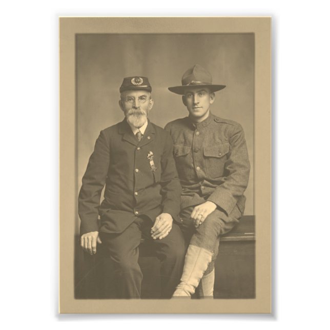 Veteran des zivilen Krieges und Soldat des Ersten  Fotodruck (Vorne)