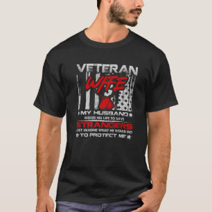 Veteran Ehefrau mein Ehemann Military Veteran Amer T-Shirt