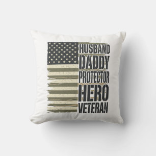 Veteran Ehemann Daddy Beschützer Held Flag Shirt D Kissen