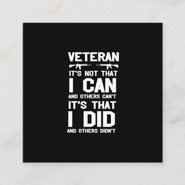 Veteran es ist nicht so, dass ich kann und andere  quadratische visitenkarte (Vorderseite)