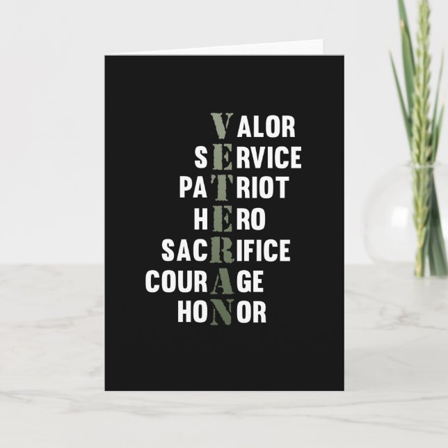 Veteran Fakten Happy Veterans Day Support Grafik Karte (Vorderseite)