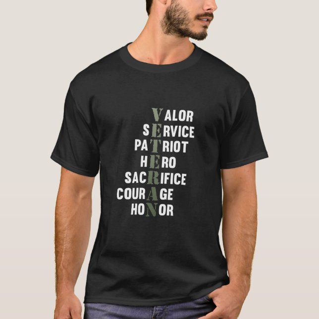 Veteran Fakten Happy Veterans Day Support Grafik T-Shirt (Vorderseite)