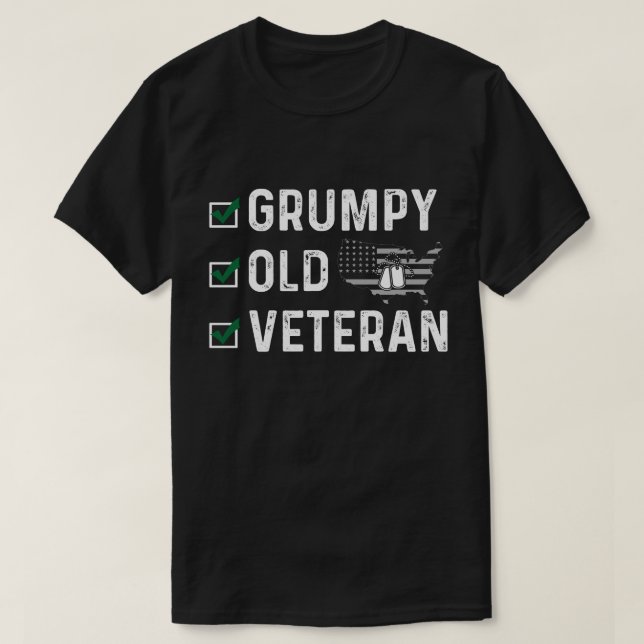 Veteran Geschenk, Grumpy Alt Veteran T-Shirt (Design vorne)