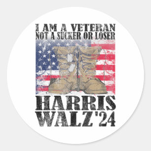Veteran Harris Wheimer für Präsident 24 Abstimmung Runder Aufkleber