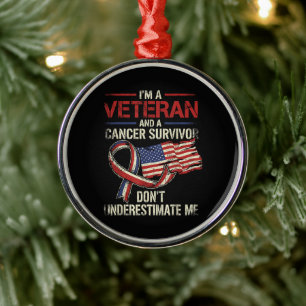 Veteran Krebspatient Über- oder Unterschätze Mich Ornament Aus Metall