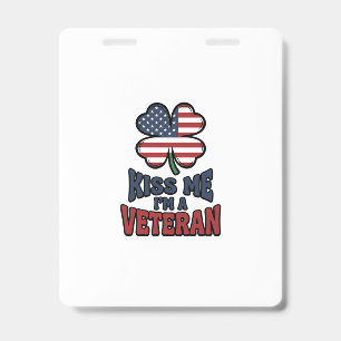 Veteran Küss Mich Patriotischer Klee Vintage-Shirt Ausweis