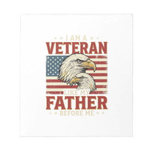Veteran Like My Father Before Me Eagle T-Shirt_1 Notizblock