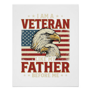 Veteran Like My Father Before Me Eagle T-Shirt_1 Poster