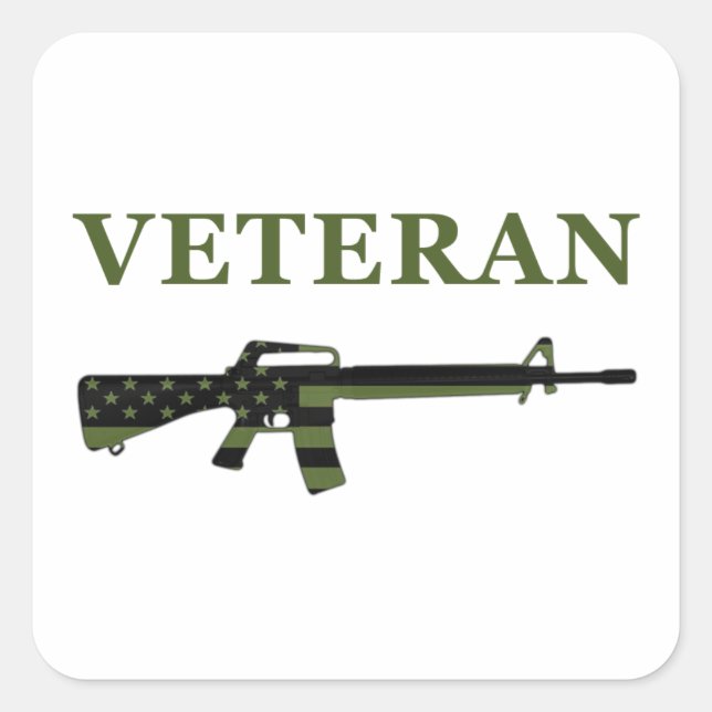Veteran M16 Aufkleber gedämpft (Vorderseite)