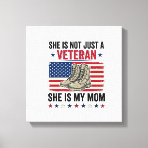 Veteran Mama Patriotisches Militärstiefel-Shirt-De Leinwanddruck
