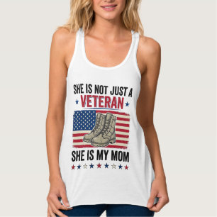 Veteran Mama Patriotisches Militärstiefel-Shirt-De Tank Top
