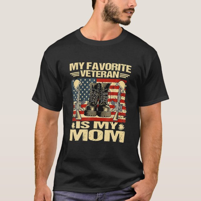 Veteran mein Lieblingsveteran ist meine Mama stolz T-Shirt (Vorderseite)