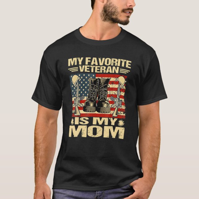 Veteran mein Lieblingsveteran ist meine Mama stolz T-Shirt (Vorderseite)
