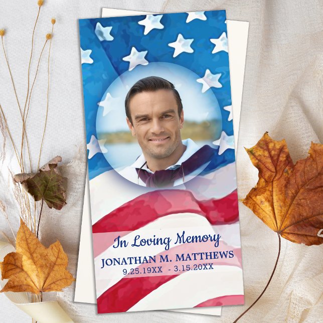 Veteran Memorial US Flag Militärische Beerdigung Dankeskarte (Von Creator hochgeladen)