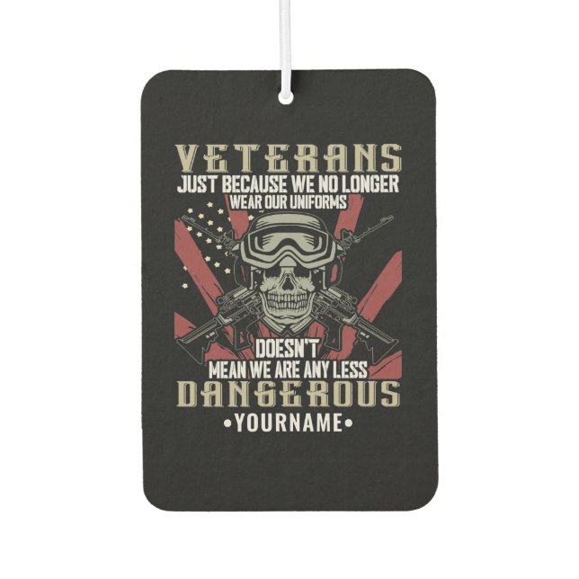 Veteran Patriotic USA Funny Humor Autolufterfrischer (Vorderseite)