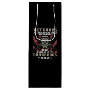 Veteran Patriotic USA Funny Humor Geschenktüte Für Weinflaschen