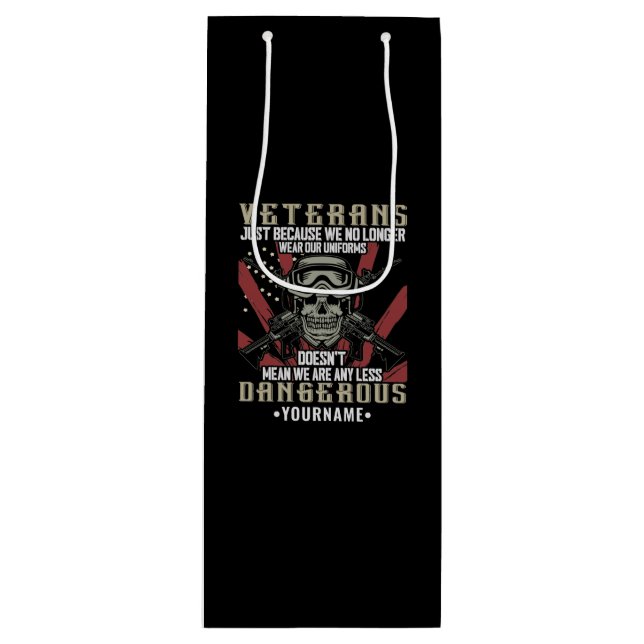Veteran Patriotic USA Funny Humor Geschenktüte Für Weinflaschen (Vorderseite)