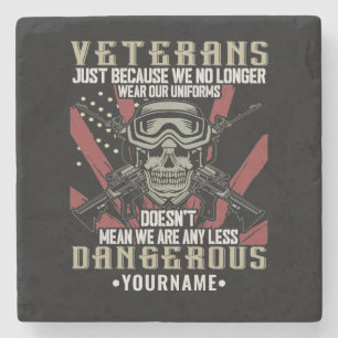 Veteran Patriotic USA Funny Humor Steinuntersetzer