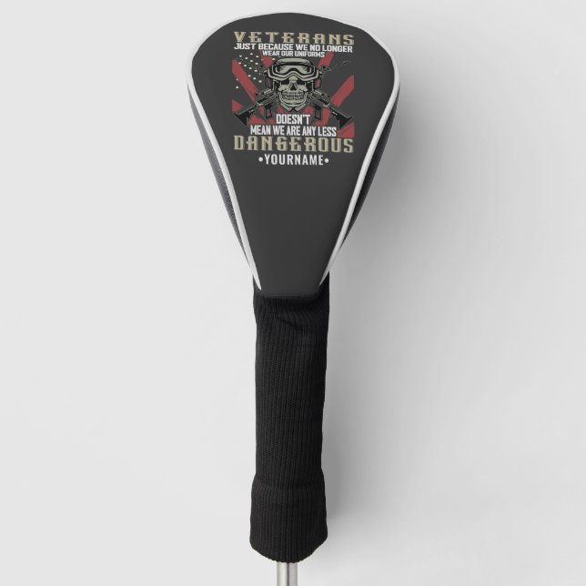 Veteran Patriotic USA Funny Spaß Golf Headcover (Vorderseite)