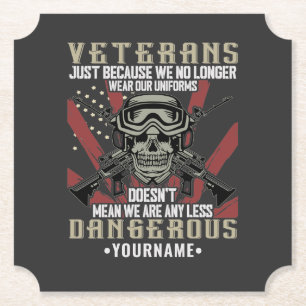 Veteran Patriotic USA Funny Spaß Untersetzer