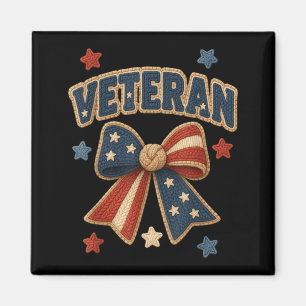 Veteran patriotischer süßer Bogen Sterne stolz Mil Magnet