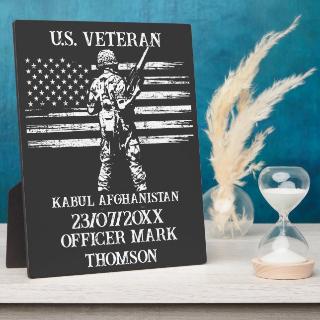 Veteran personalisierbares Geschenk Sondermilitäri Fotoplatte (Seite)