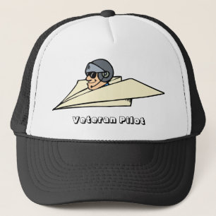Veteran Pilot Papierflugzeug Funny Cartoon Truckerkappe