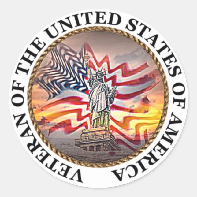 Veteran Runder Aufkleber (Vorderseite)