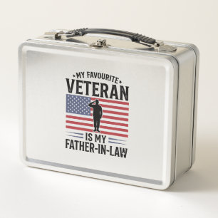 Veteran Schwiegervater patriotischer Vintage-Spruc Metall Brotdose