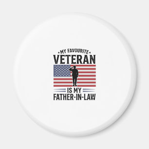 Veteran Schwiegervater Patriotisches Vintage-Zitat Magnet