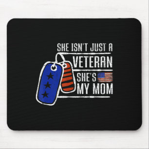 Veteran She's My Mama USA Flag Proud American Vete Mousepad