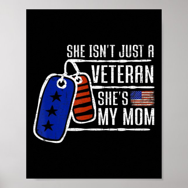 Veteran She's My Mama USA Flag Proud American Vete Poster (Vorne)